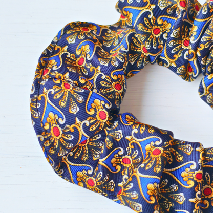 Dark Academia - Small 100% Silk Scrunchie Upcycled