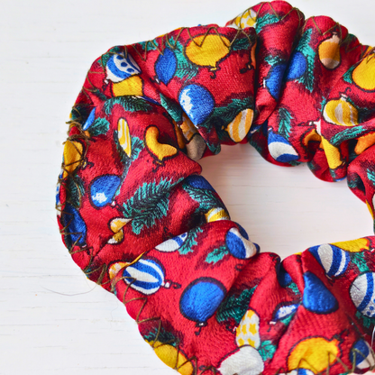 Pine Needle - Small 100% Silk Scrunchie Upcycled