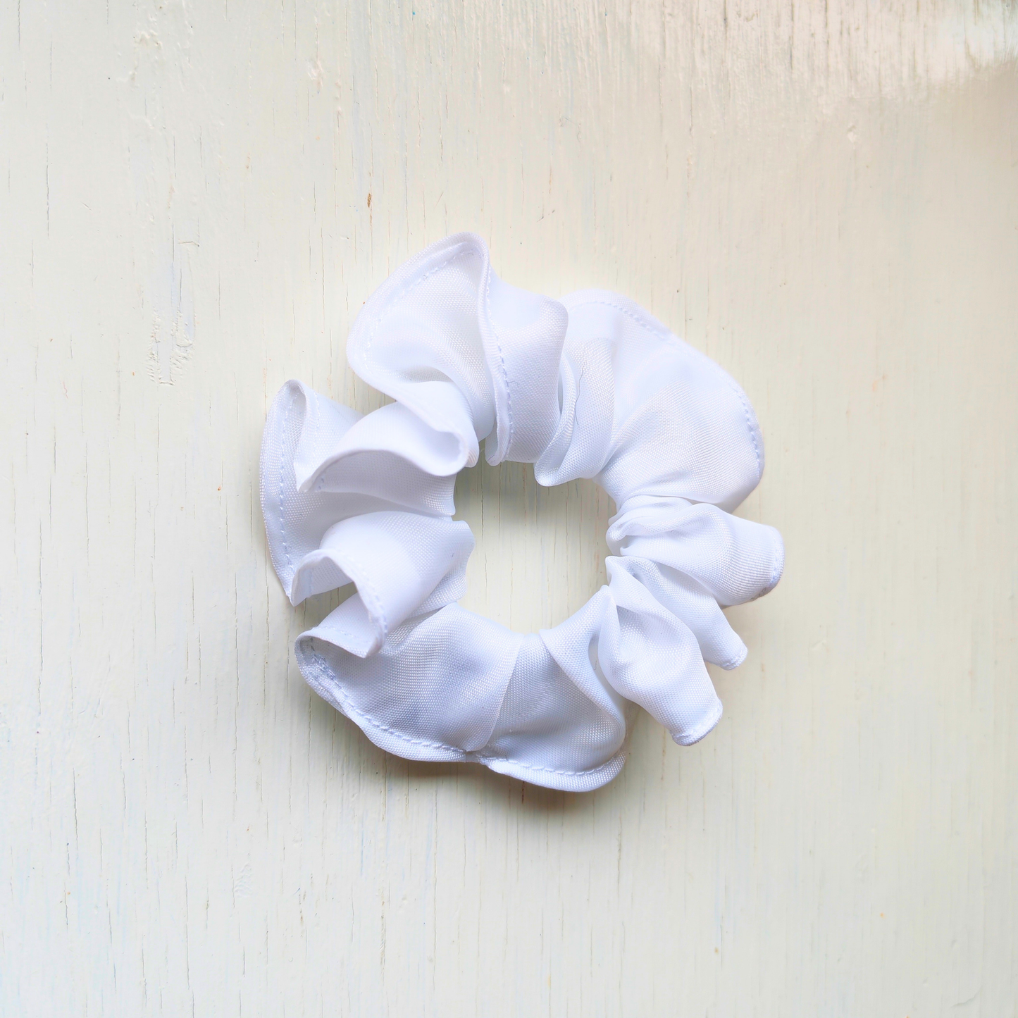 Frozen Ground - Medium Scrunchie White Upcycled