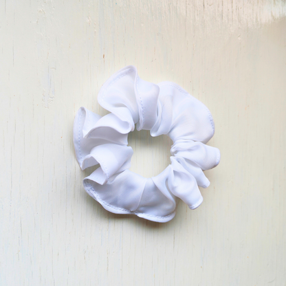 Frozen Ground - Medium Scrunchie White Upcycled