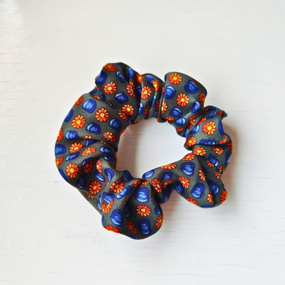 Strange Bloom - Small 100% Silk Scrunchie Upcycled