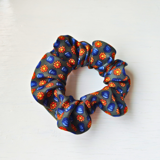 Strange Bloom - Small 100% Silk Scrunchie Upcycled