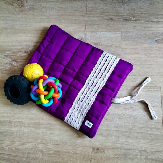 Dog Travel Mat Purple & Beige XS