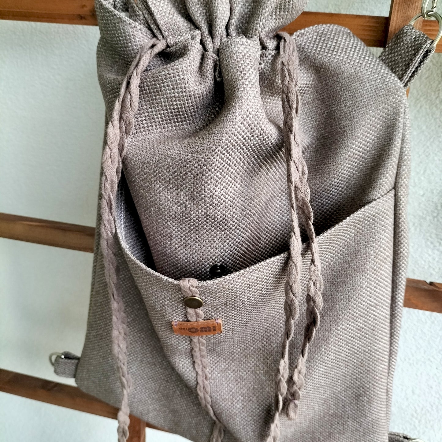 UPCYCLED Handmade Drawstring Backpack – Minimalist & Eco-Friendly Bag