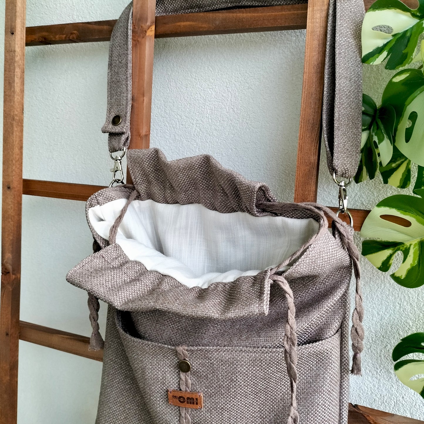UPCYCLED Handmade Drawstring Backpack – Minimalist & Eco-Friendly Bag