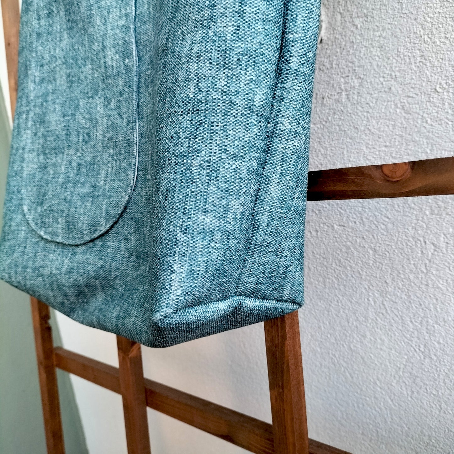 Handmade Tote Bag Boho Mermaid Blue Upcycled