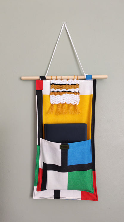 KÄTKÖ Mini Geometric Dopamine – Upcycled Textile Wall Pocket