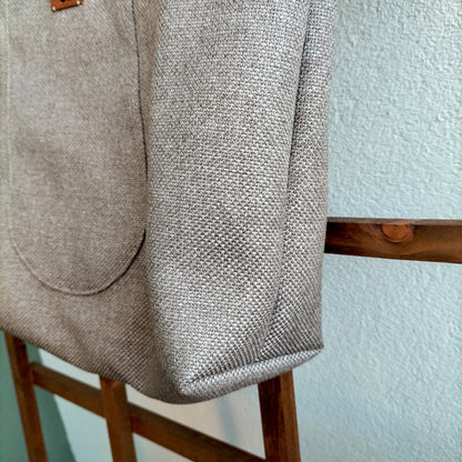 Handmade Tote Bag Boho Gray Brown Blue Floral Upcycled