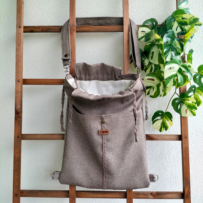 UPCYCLED Handmade Drawstring Backpack – Minimalist & Eco-Friendly Bag