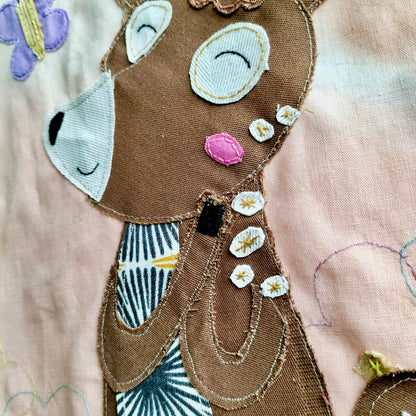 UPCYCLED Fabric Wall Decoration - Deer with Butterfly