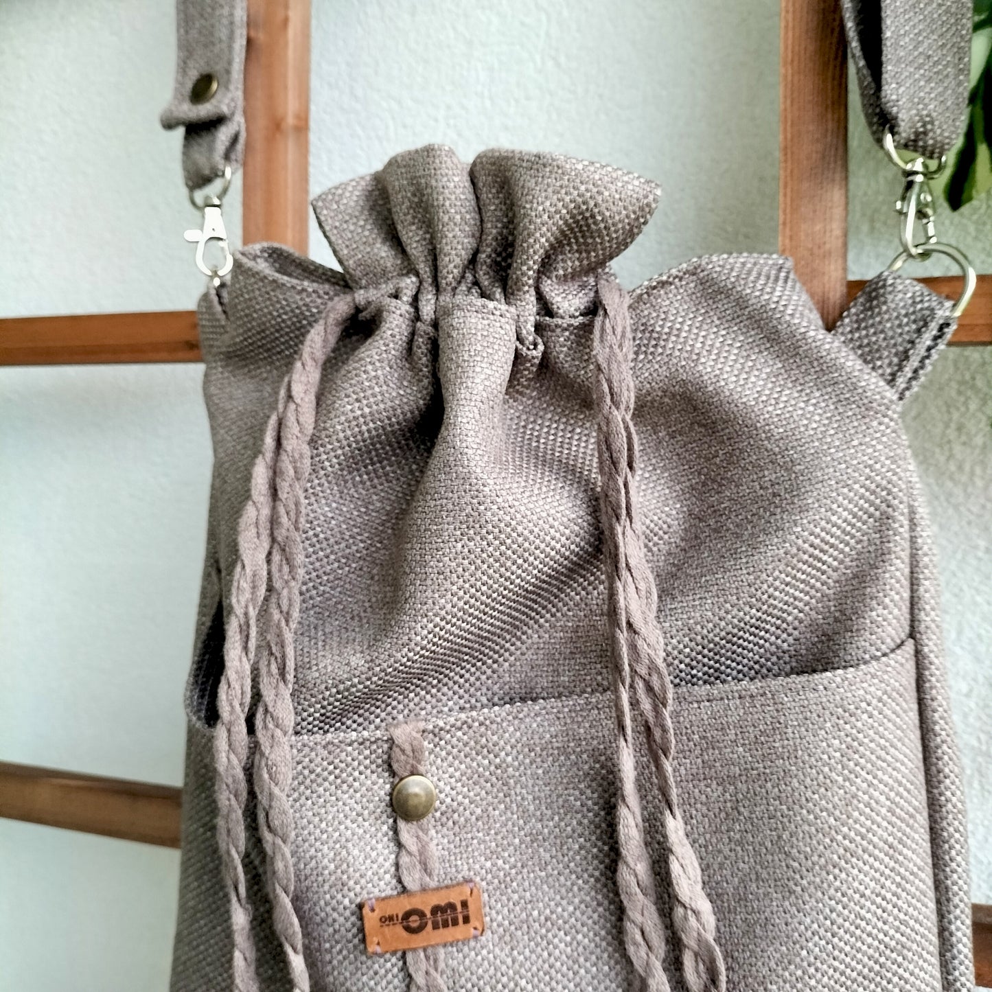 UPCYCLED Handmade Drawstring Backpack – Minimalist & Eco-Friendly Bag