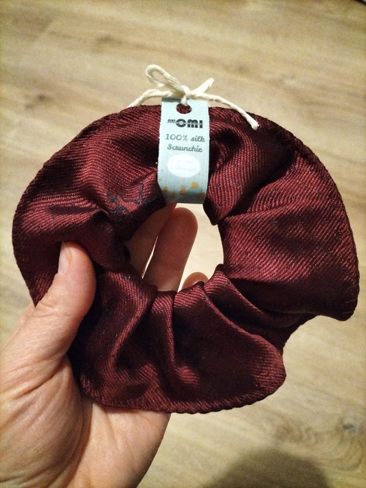 100% Silk Scrunchie Burgundy