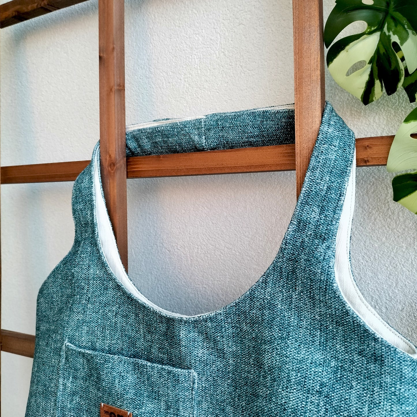 Handmade Tote Bag Boho Mermaid Blue Upcycled