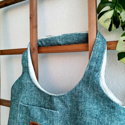 Handmade Tote Bag Boho Mermaid Blue Upcycled