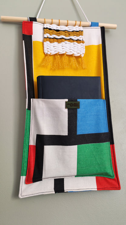 KÄTKÖ Mini Geometric Dopamine – Upcycled Textile Wall Pocket