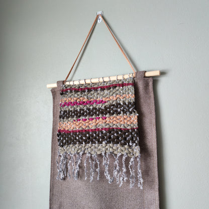 KÄTKÖ Peatbog Handwoven Wall Pocket – Nordic Textile Wall Hanging with Storage