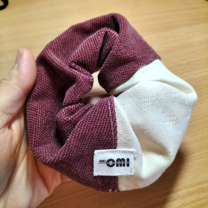 Scrunchie Beige & Burgundy